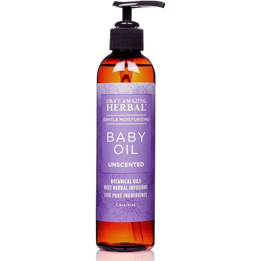 Ora's Amazing Herbal Calendula Baby Oil front bottle view