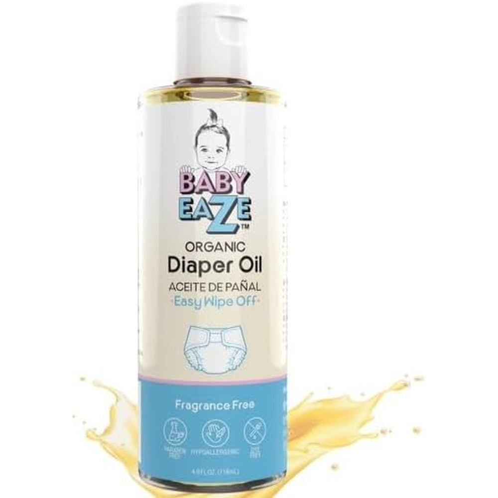 BabyEaze Organic Diaper Oil 4 fluid ounce bottle front view