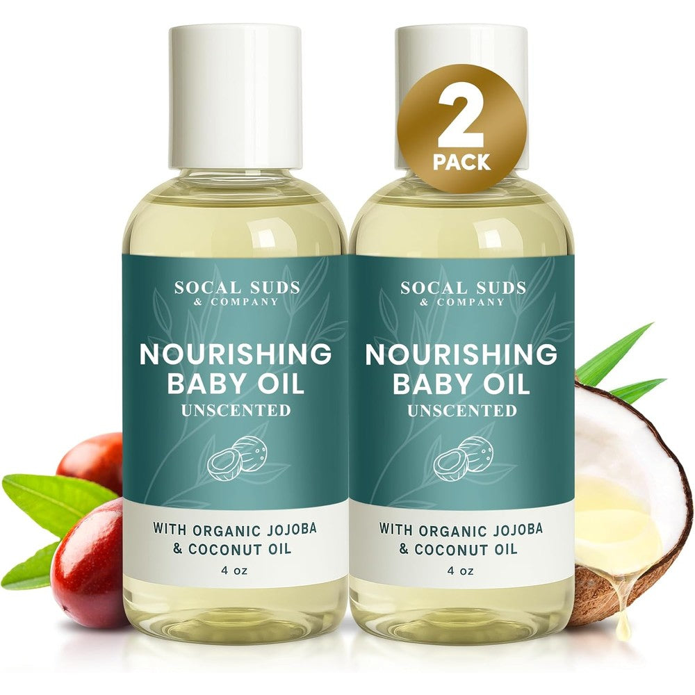 SoCal Suds and Company Natural and Organic Baby Oil 2 pack front view