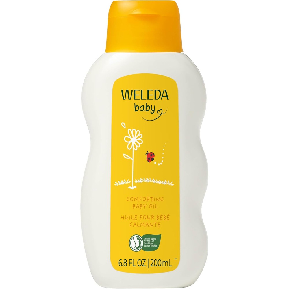 Weleda Baby Calendula Comforting Baby Oil front bottle view