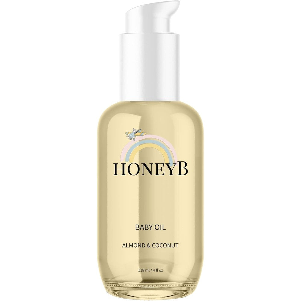 HoneyB Soothing Baby Oil with almond and coconut oils front view