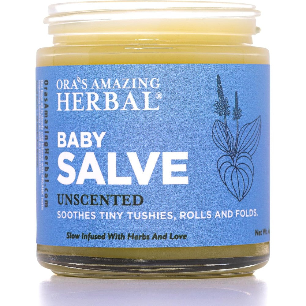 Ora's Amazing Herbal Baby Salve 4 ounce jar front view