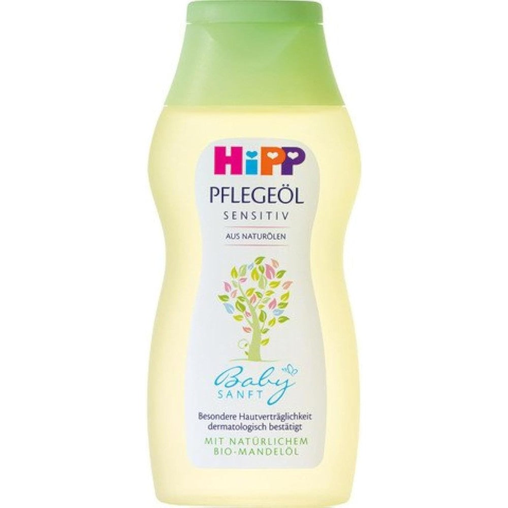 HiPP Baby Body Oil with Organic Almond Oil front view 200ml bottle