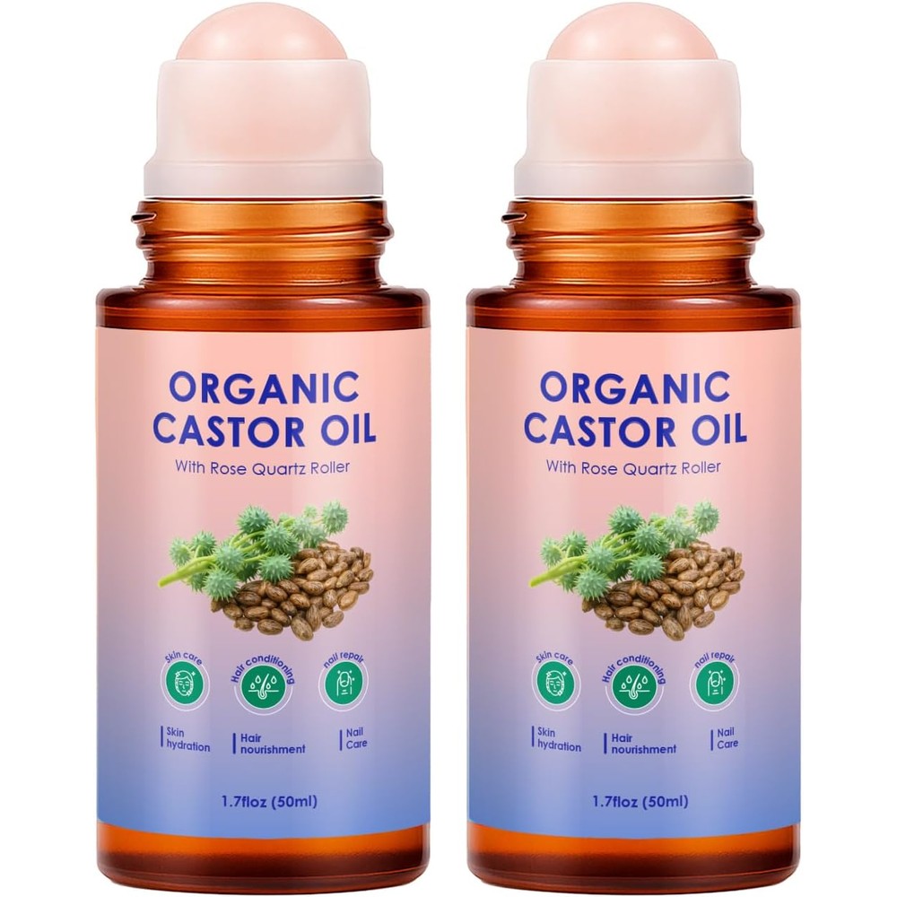Organic Indus Castor Oil Roll On 2 Pack front view