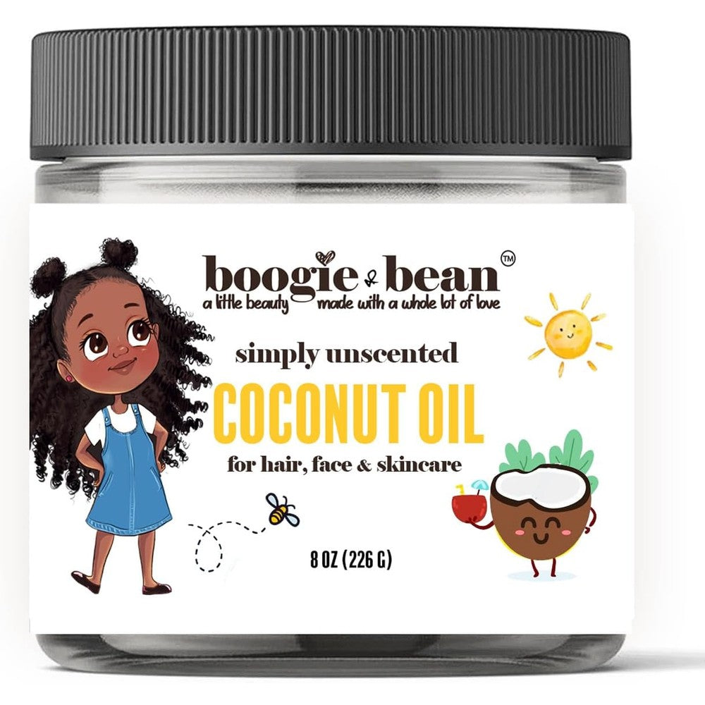 Boogie and Bean Unscented Coconut Oil front view bottle