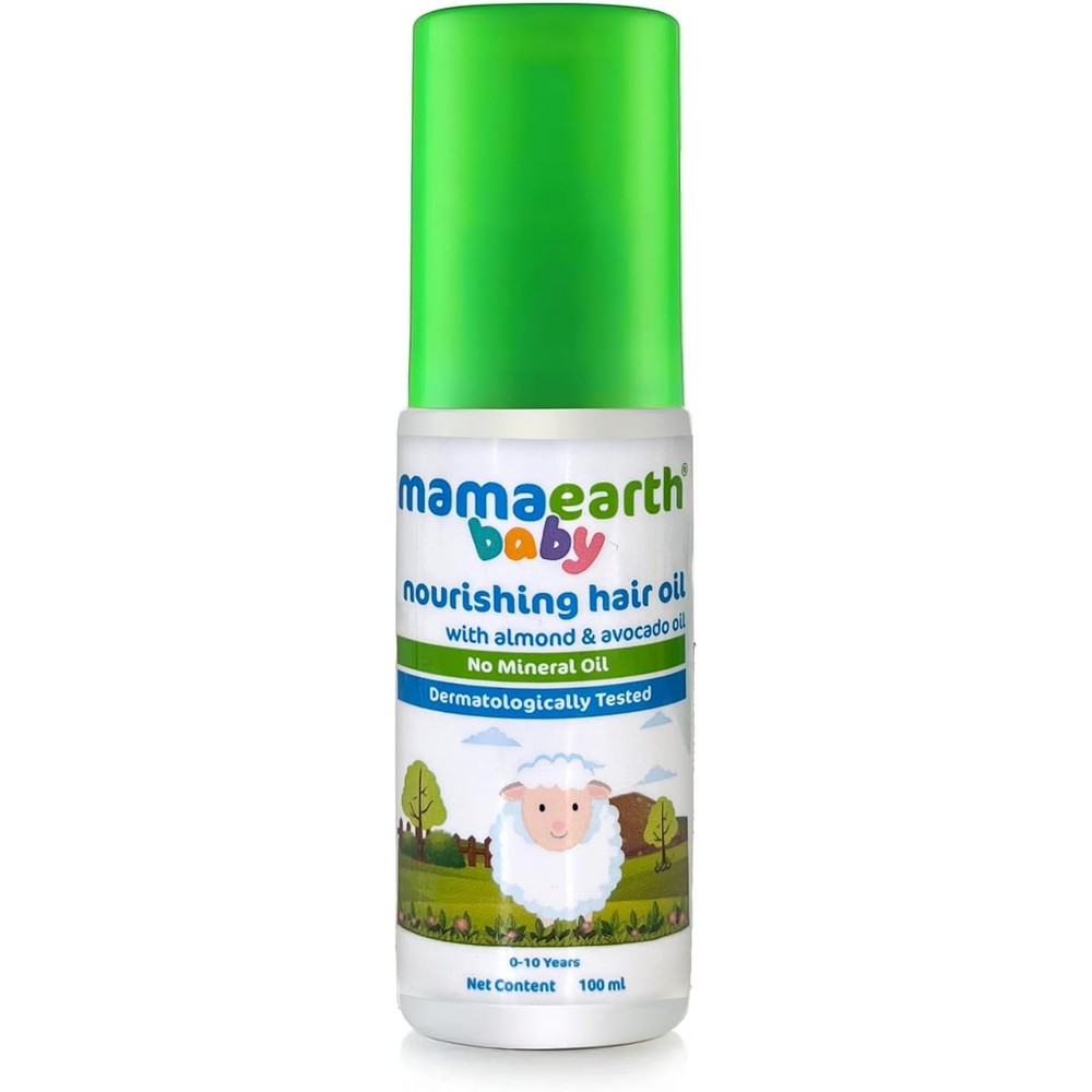 Mamaearth Nourishing Baby Hair Oil bottle front view