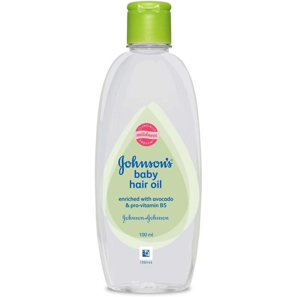 Johnson's Baby Hair Oil 100ml front bottle view for healthy hair