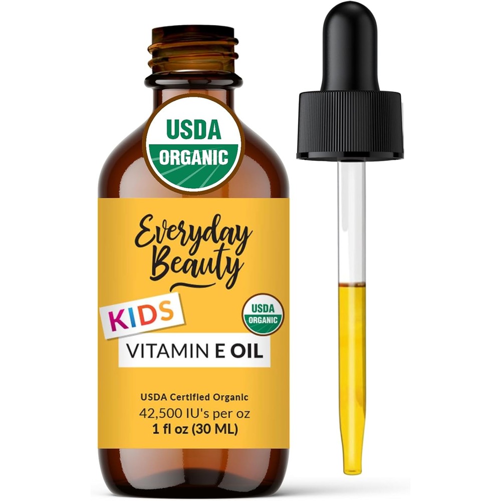Everyday Beauty Organic Vitamin E Oil bottle front view