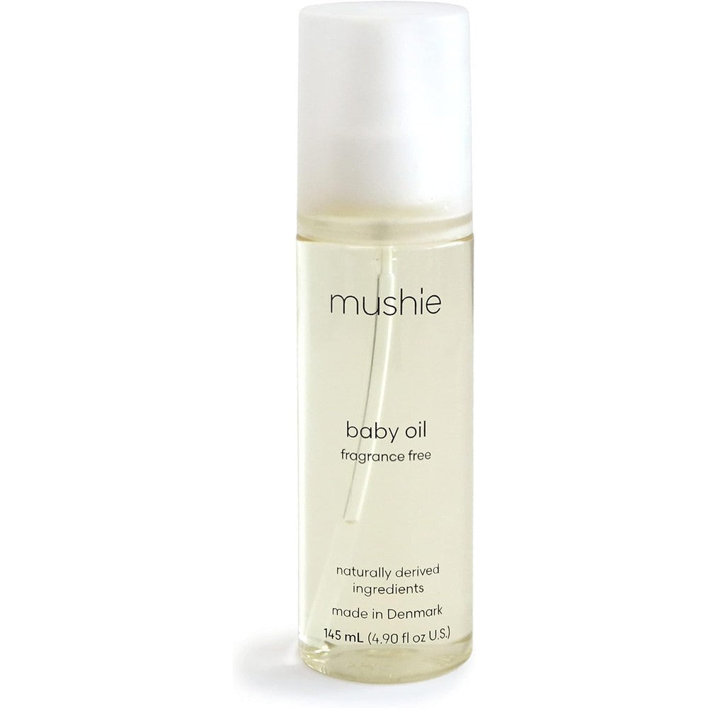 Mushie Organic Baby Oil 145 milliliters bottle front view