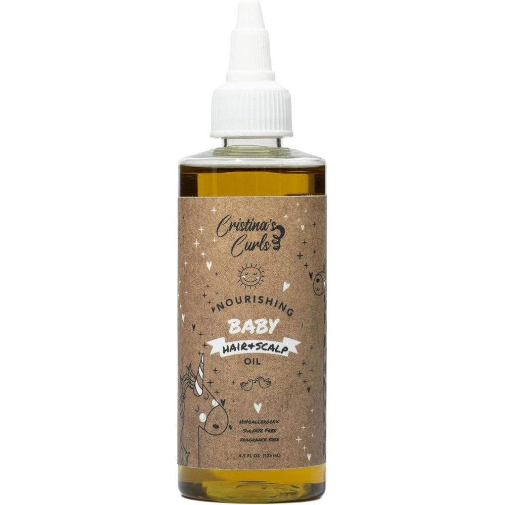 Cristina's Curls Nourishing Baby Hair and Scalp Oil front bottle view