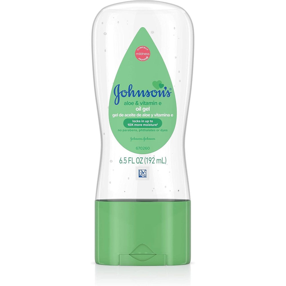 Johnson's Baby Gel Oil With Aloe And Vitamin E 6.5 Fluid Ounces Moisturizing Body Gel For Delicate Skin