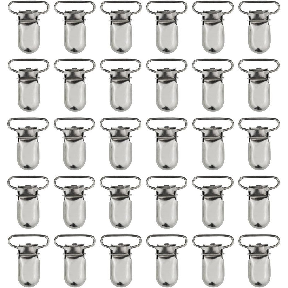 Marrywindix metal pacifier suspender clips front view pack of twenty-five pieces for DIY crafts.