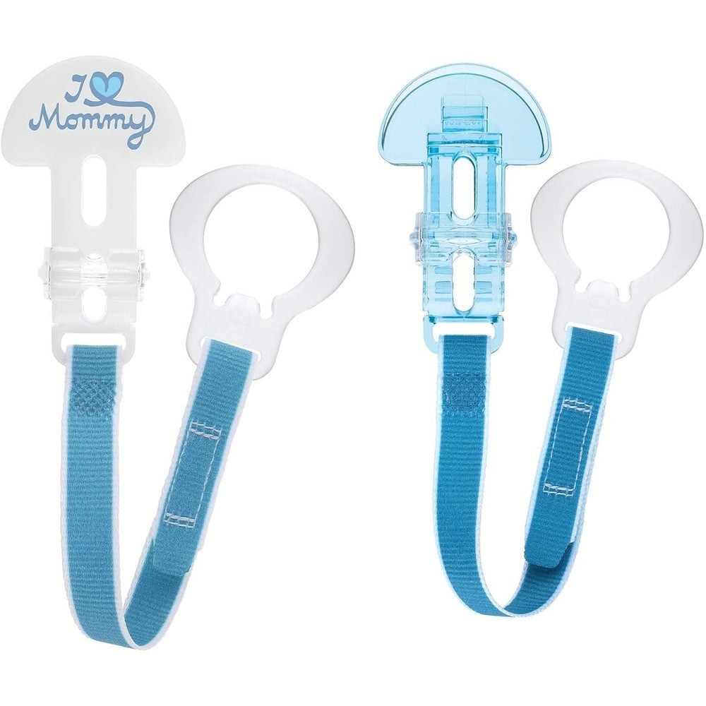 MAM universal pacifier clip blue two count front view