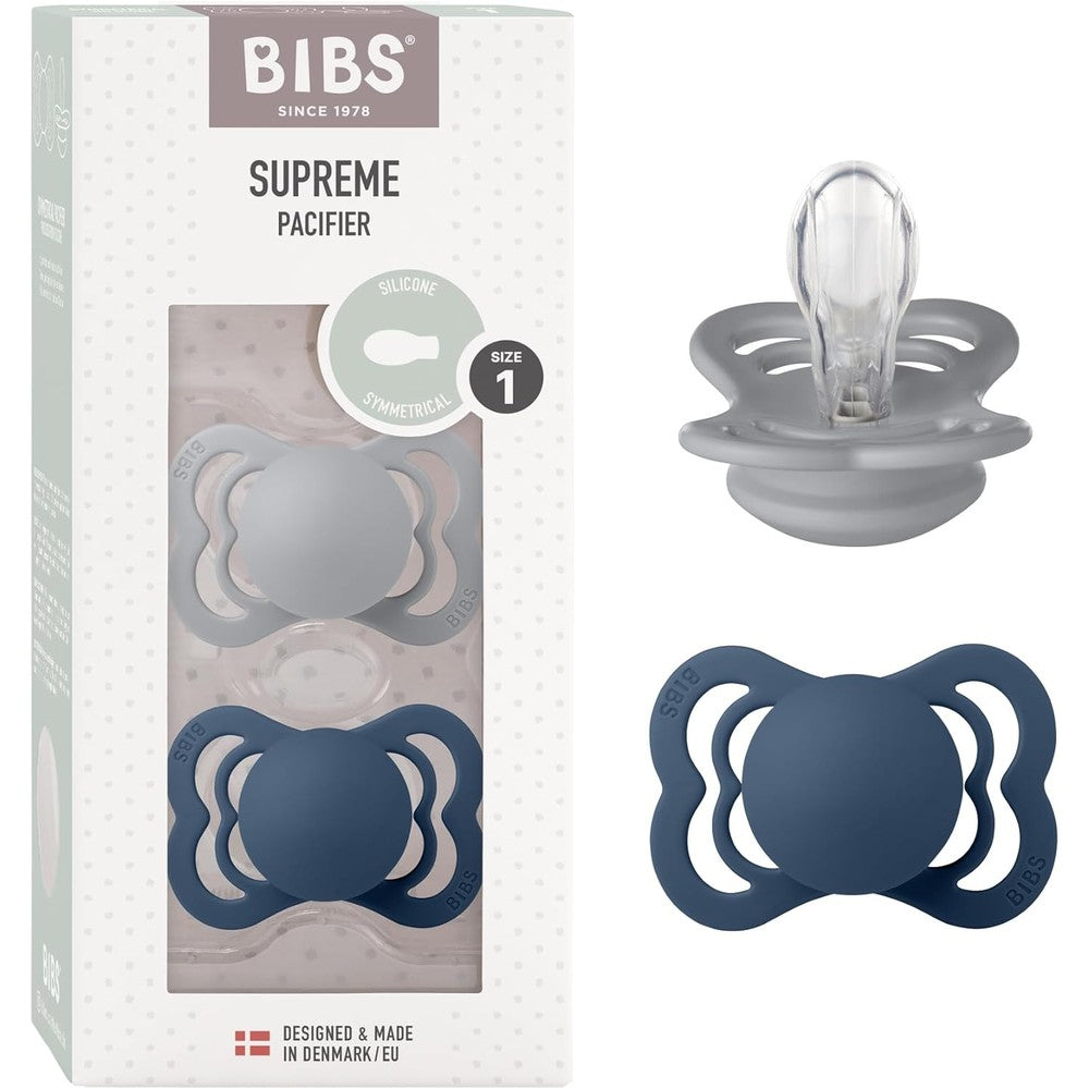Bibs Supreme silicone baby pacifier 2-pack front view