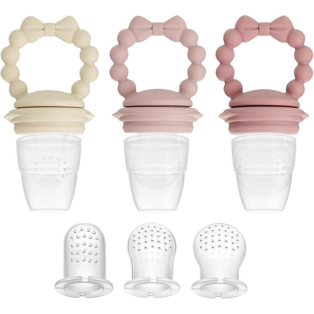 PandaEar 3 pack baby fruit food feeder pacifier front view