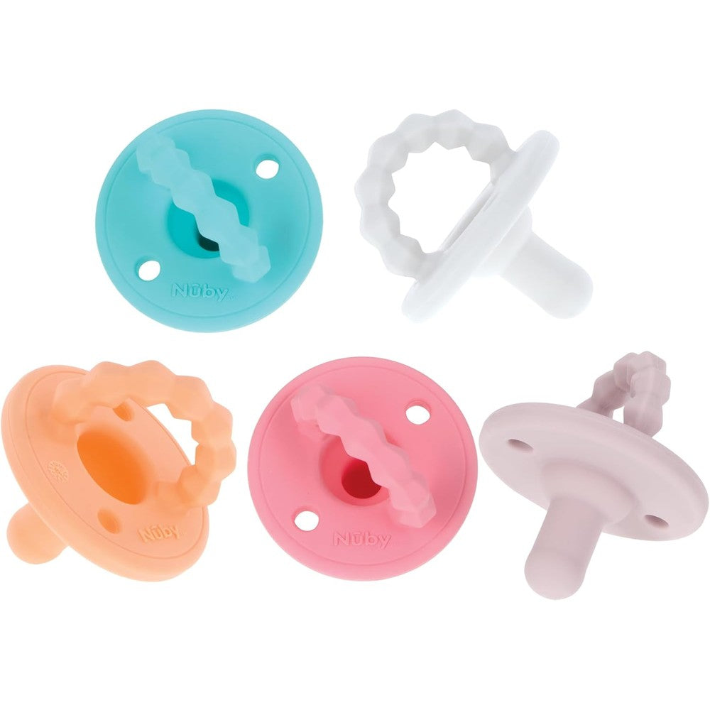 Nuby Silicone Softees Pacifier and Teethers front view