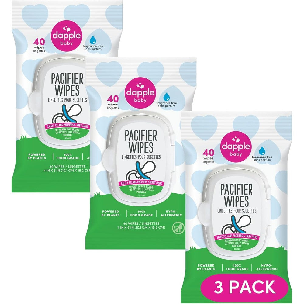 Dapple Baby Pacifier Wipes 3 pack front view