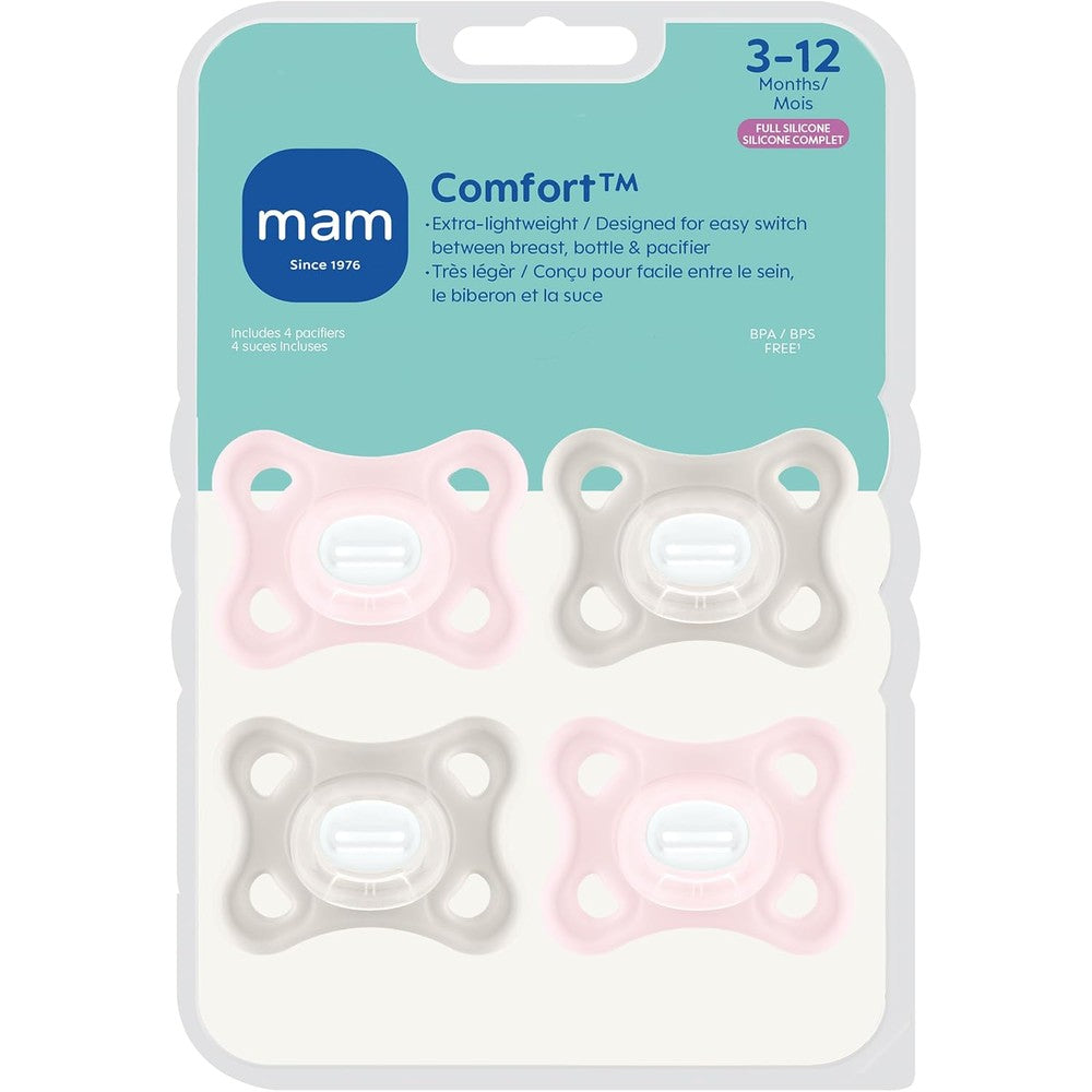 MAM Comfort baby pacifiers 4 pack front view