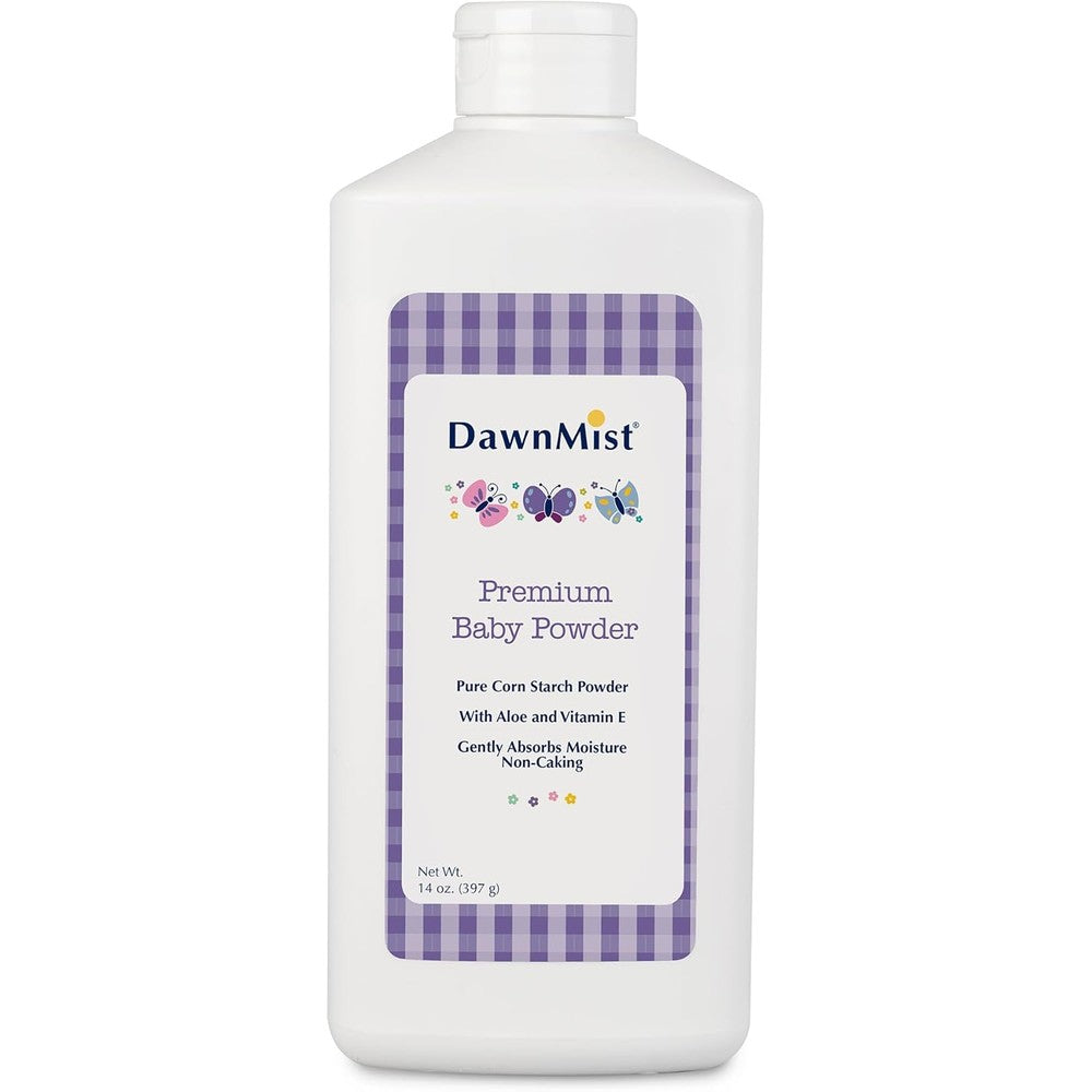 Dukal DawnMist Premium Baby Powder front view 14 ounces