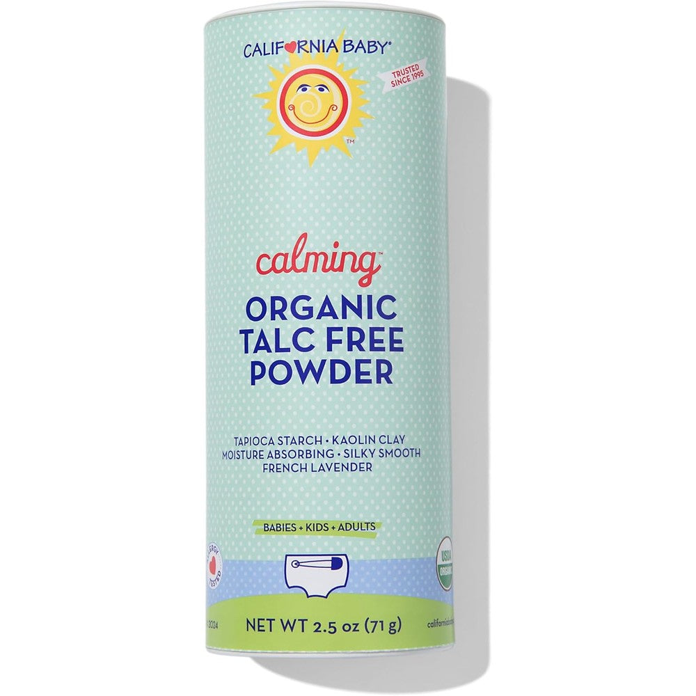 Certified organic baby powder is talc free and safe for newborn care essentials.