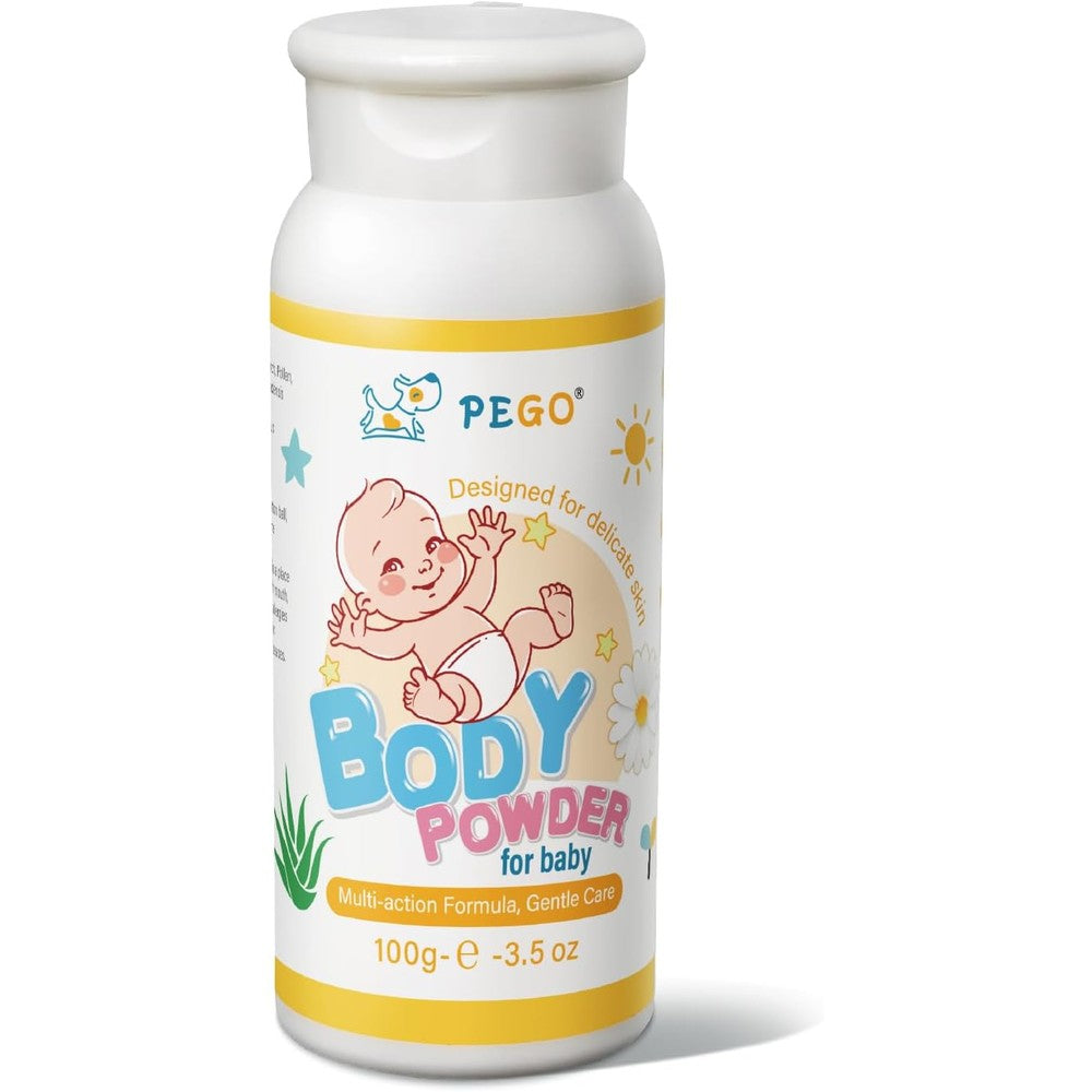 Pego Cornstarch Baby Powder front packaging view