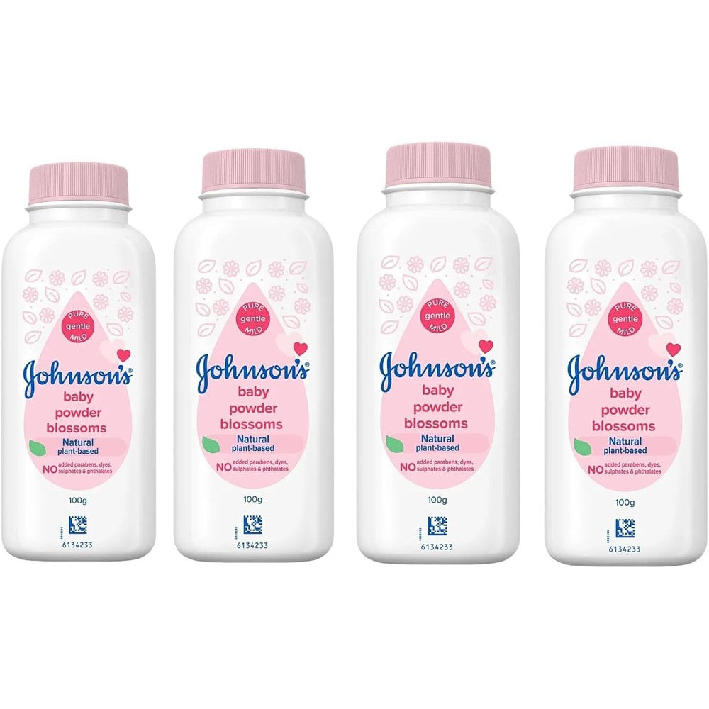 Johnsons Baby Powder Blossoms 4 pack front view imported