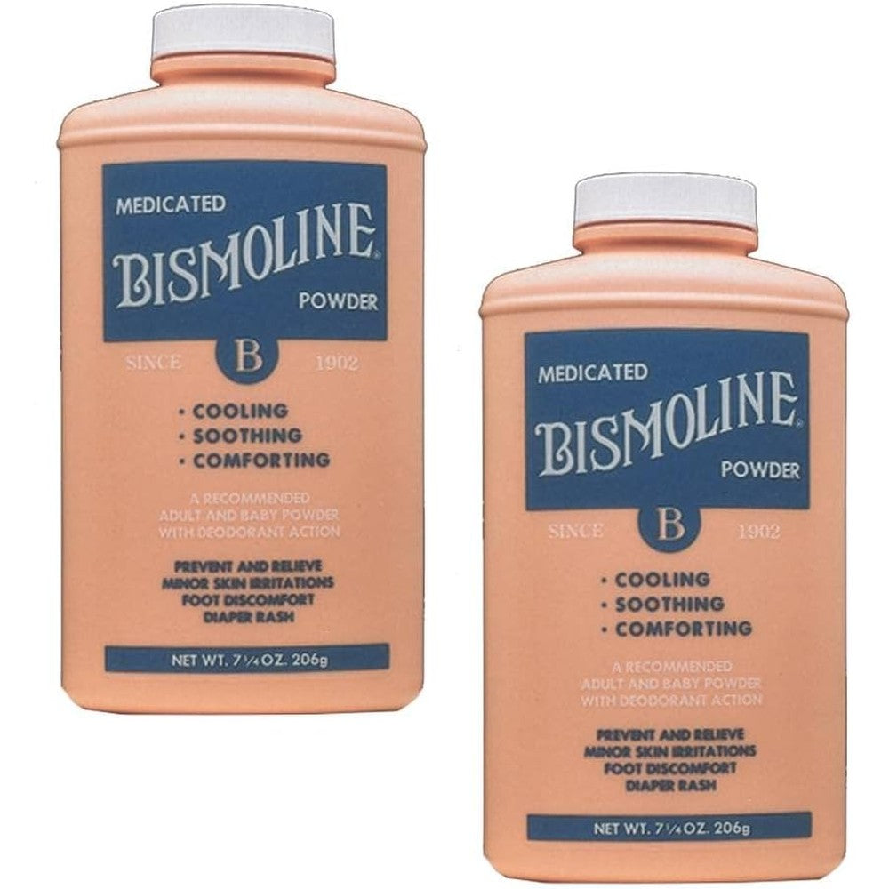 Wlrapsky Bismoline Medicated Powder 2 pack bottles front view
