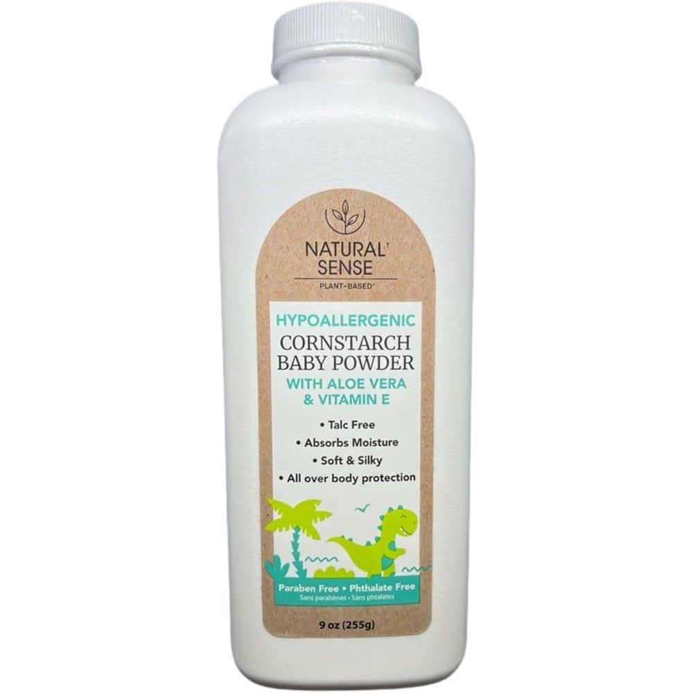 Dr. Natural Natural Sense hypoallergenic cornstarch baby powder front view