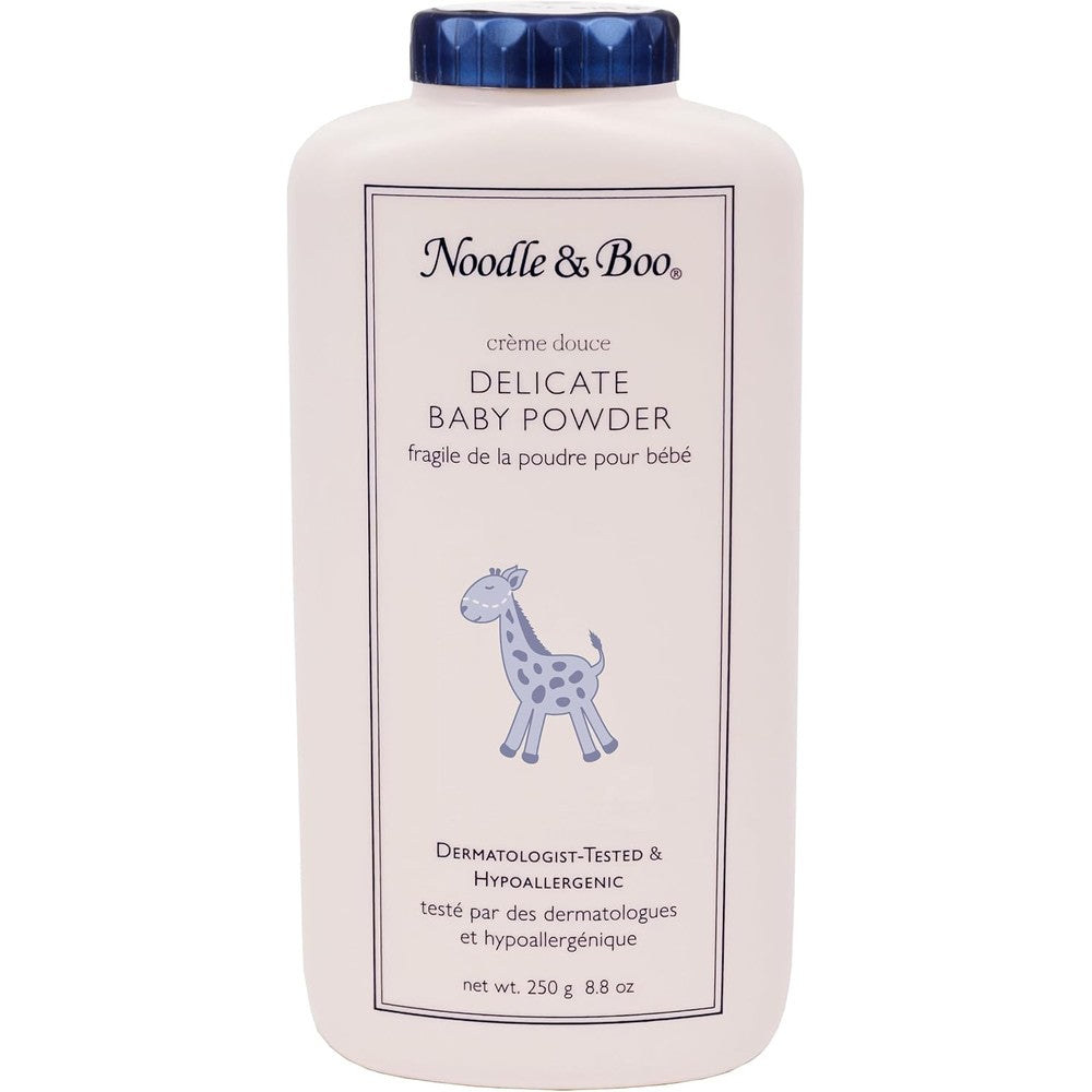 Noodle & Boo Delicate Baby Powder 8oz bottle with aloe and cornstarch