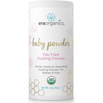 Era Organics Talc-Free Baby Powder bottle showing USDA Organic certification