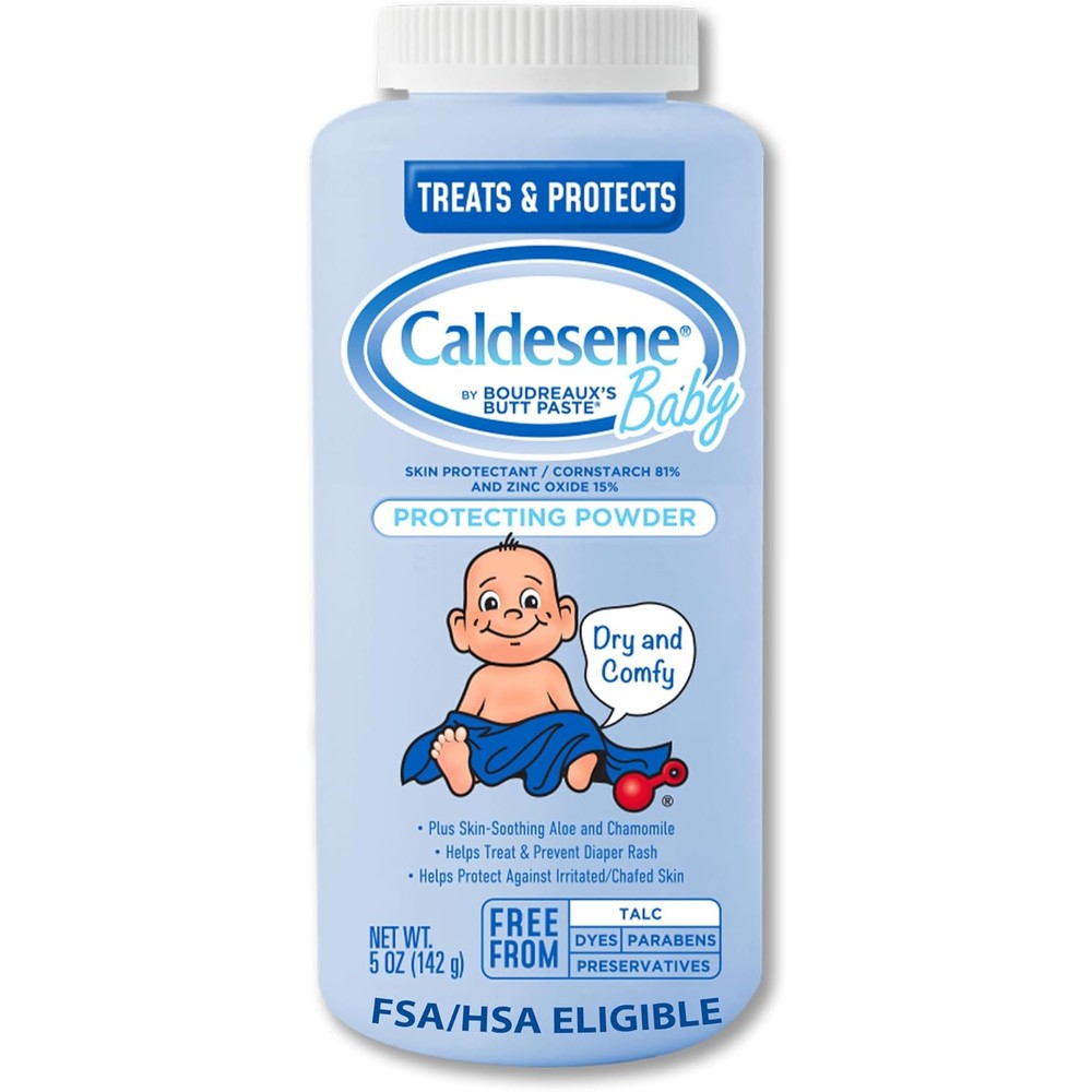 Caldesene Dry And Comfy Baby Powder front view bottle
