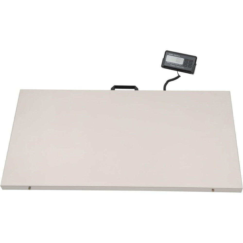Fagauhds digital livestock scale front view showing stainless steel platform