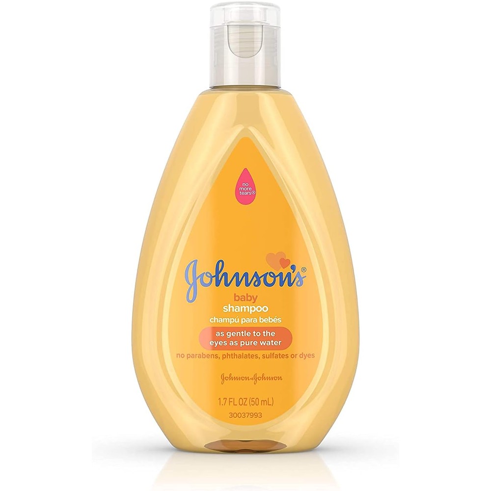 Johnson's Baby Shampoo Travel Size 1.5 Fluid Ounce bottles pack of 3 front view