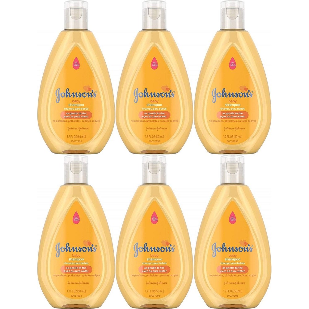 Johnson's Baby Shampoo 1.7 fluid ounce travel size pack front view
