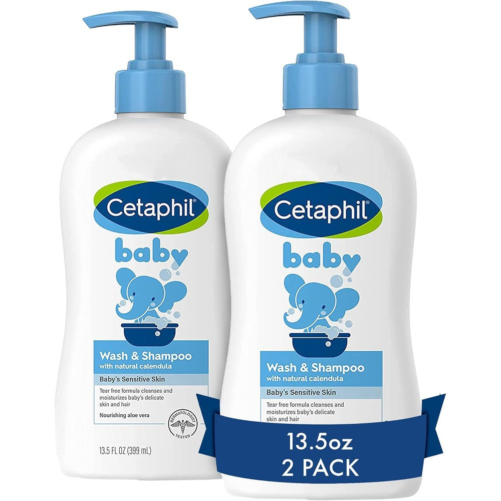 Cetaphil Baby Wash And Shampoo pack of two front view