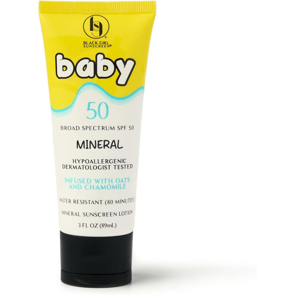 Black Girl Sunscreen Baby SPF 50 Mineral Lotion front view
