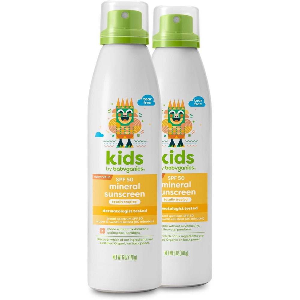 Babyganics SPF 50 Kids Mineral Sunscreen Continuous Spray front view