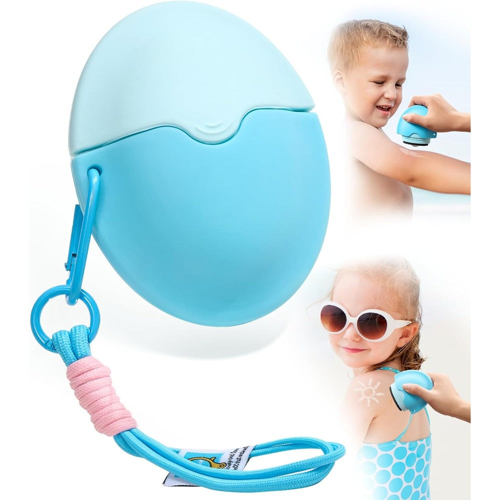 Sound Pillow blue sunscreen applicator front view