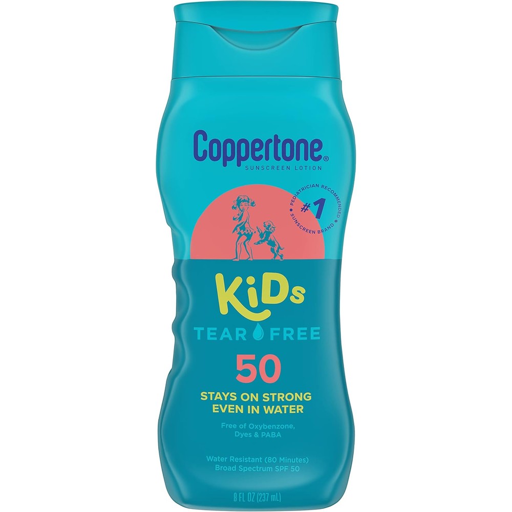 Coppertone Kids SPF 50 Tear Free Sunscreen Lotion 8 Fluid Ounce front view
