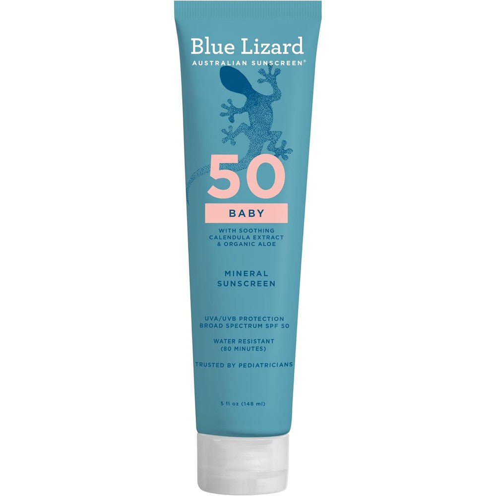 Blue Lizard Baby Mineral Sunscreen front view five ounce tube
