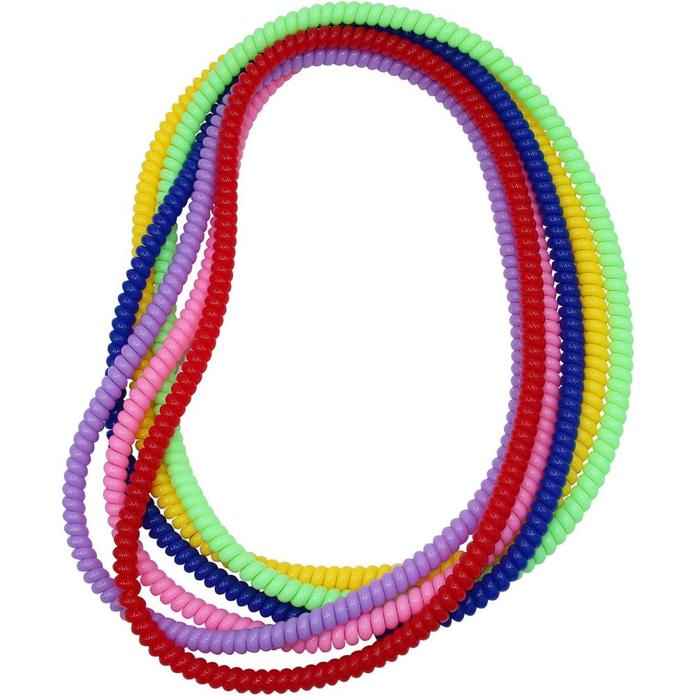 Olugu sensory chew necklace 6 pack front view featuring colorful coil pendants for kids.