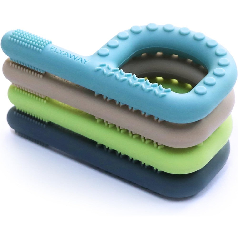 Flyaway P shape sensory chew toys four pack front view for kids oral stimulation