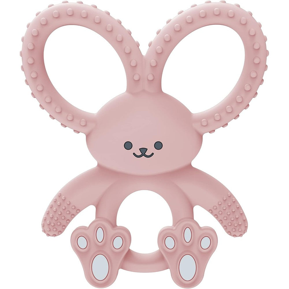 Dr. Brown's Flexees Teether Pink Bunny front view premium silicone infant teething toy