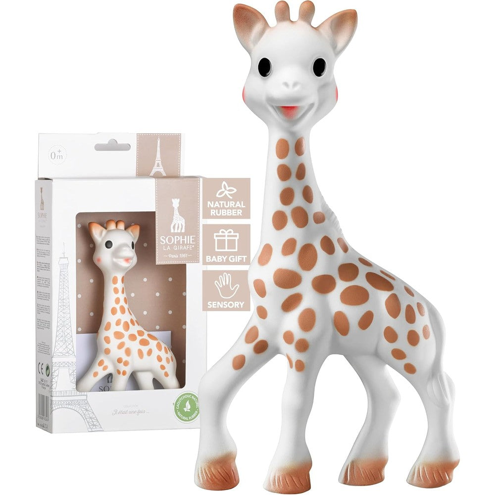 Sophie la girafe original baby teether front view premium infant sensory toy