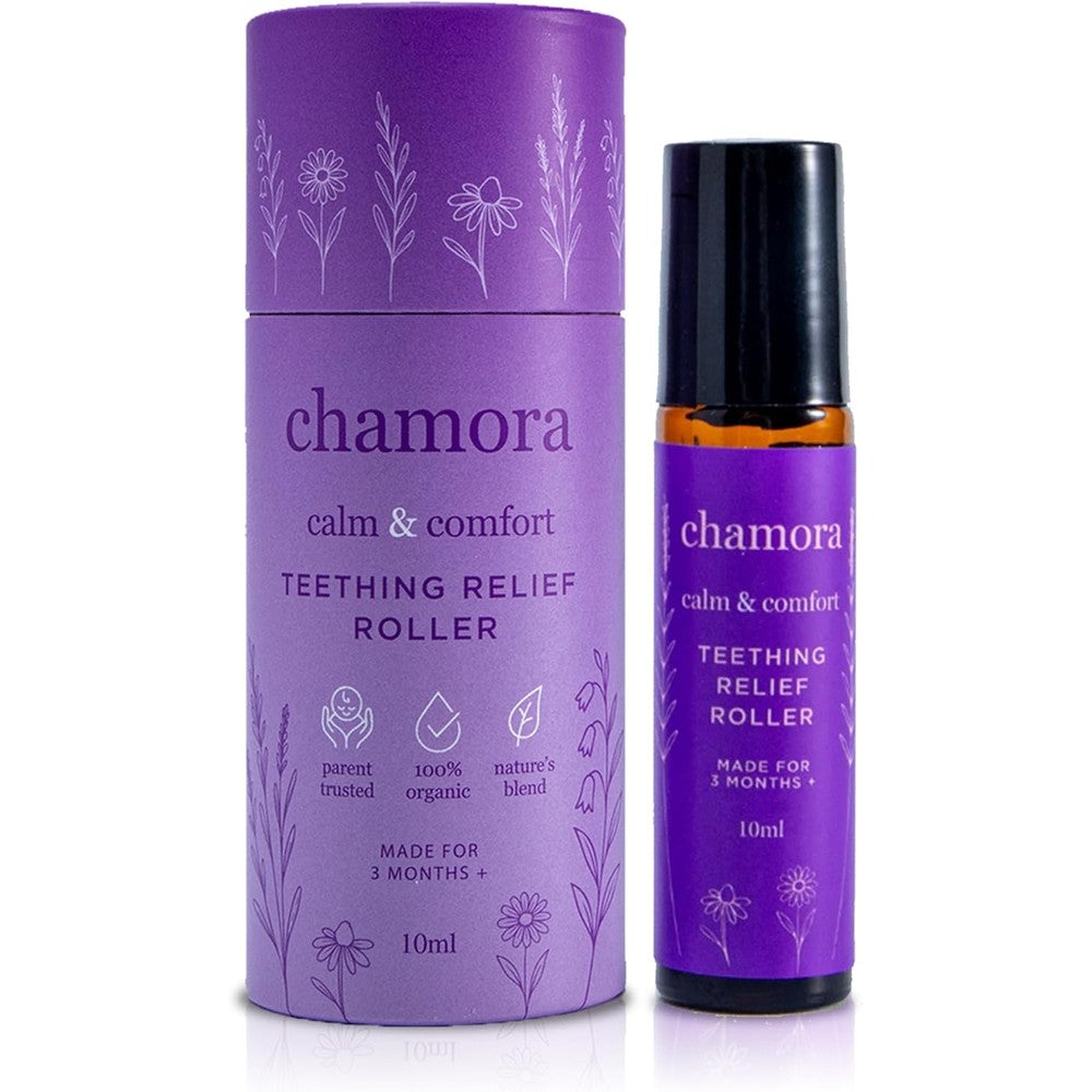 Chamora organic baby teething relief roller front view