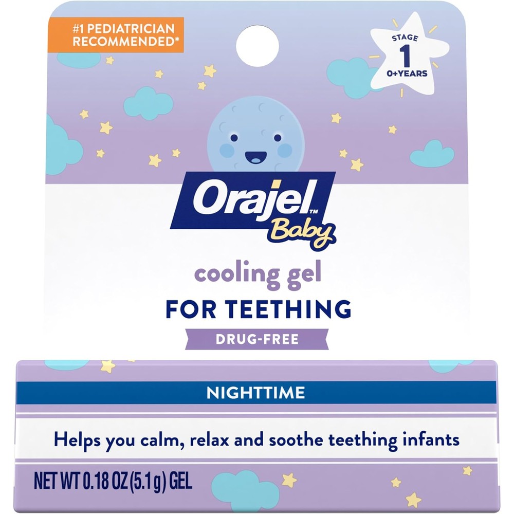 Orajel Baby Nighttime Cooling Teething Gel tube front view