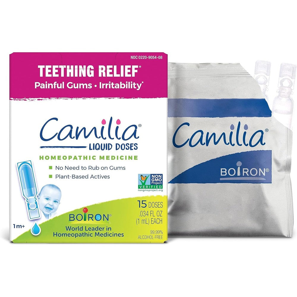 Boiron Camilia Teething Drops 15 Count front packaging view