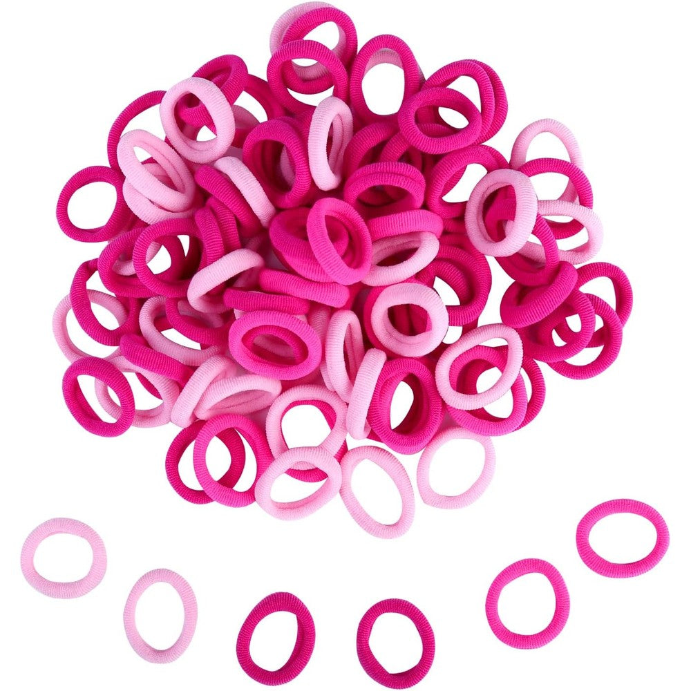 Zingso 100 pieces pink baby hair bands front view