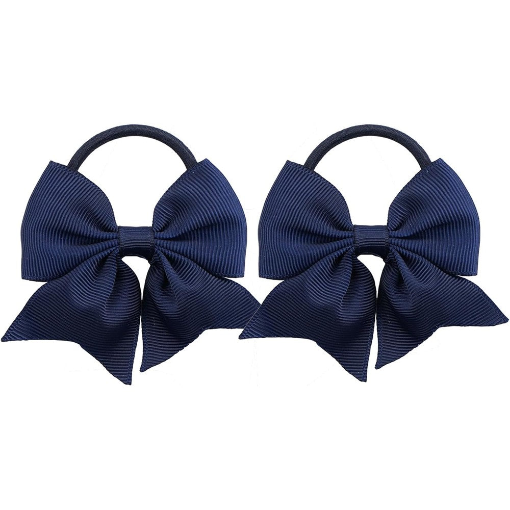 LDDCX baby girls navy blue hair ties front view