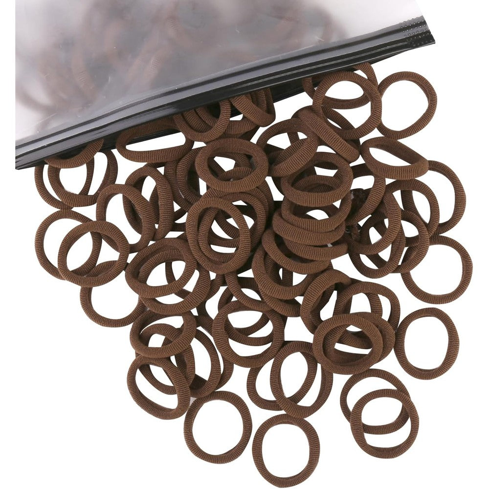 Zingso 100 Pcs Baby Hair Ties Deep Brown front view packaging